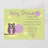 Owl Baby shower Uitnodiging Briefkaart (Voorkant)