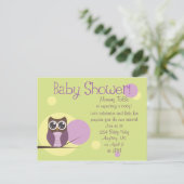 Owl Baby shower Uitnodiging Briefkaart (Staand voorkant)