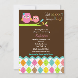 Owl Baby Shower-uitnodigingen Kaart