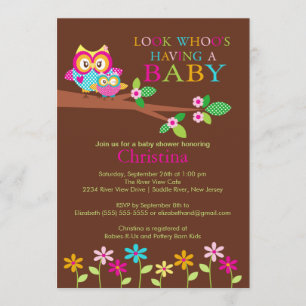 Owl Baby Shower-uitnodigingen Kaart