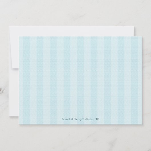 Owl Baby Shower-uitnodigingen nodigt blauw uit Kaart (Achterkant)