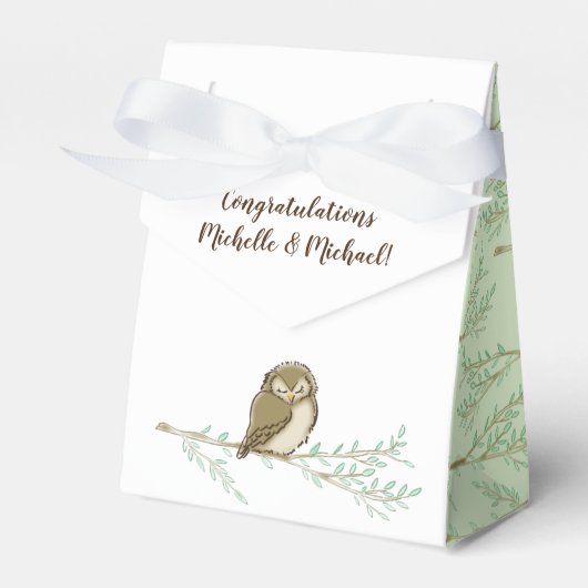 Owl Baby shower Woodland Bedankdoosjes (Voorkant Zijde)