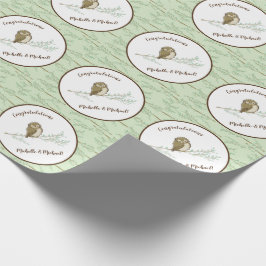 Owl Baby shower Woodland Cadeaupapier
