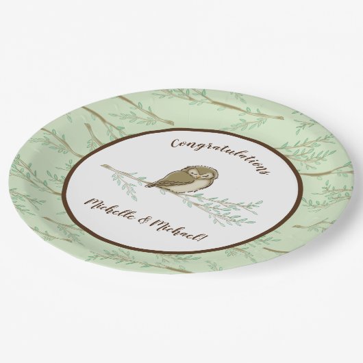 Owl Baby shower Woodland Papieren Bordje (Gekanteld)