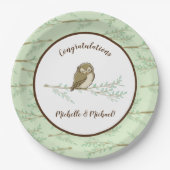 Owl Baby shower Woodland Papieren Bordje (Voorkant)
