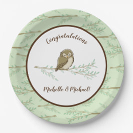 Owl Baby shower Woodland Papieren Bordje