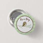 Owl Baby shower Woodland Ronde Button 3,2 Cm (Voorkant /achterkant)