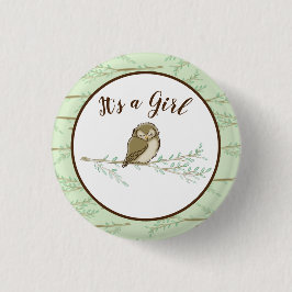 Owl Baby shower Woodland Ronde Button 3,2 Cm