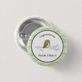 Owl Baby shower Woodland Ronde Button 3,2 Cm (Voorkant /achterkant)