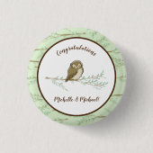 Owl Baby shower Woodland Ronde Button 3,2 Cm (Voorkant)