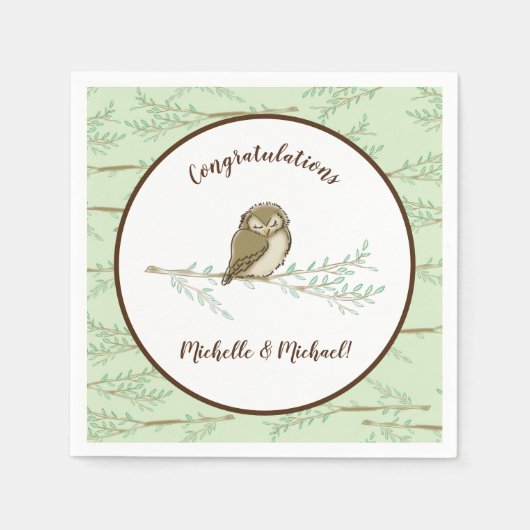 Owl Baby shower Woodland Servet (Voorkant)