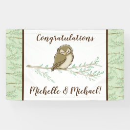 Owl Baby shower Woodland Spandoek