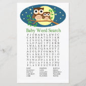 Owl Baby shower Word Search Game (Voorkant)