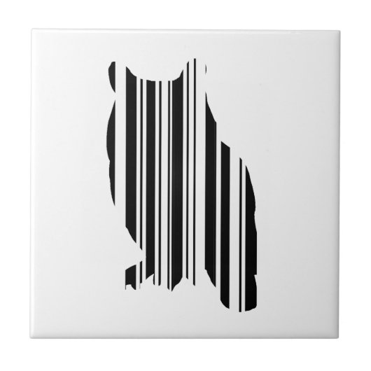 OWL BAR CODE Vogel Barcode Vogeldesignpatroon Tegeltje (Voorkant)