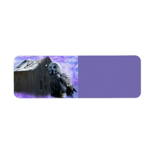 Owl Barn Shed Etiket (Voorkant)