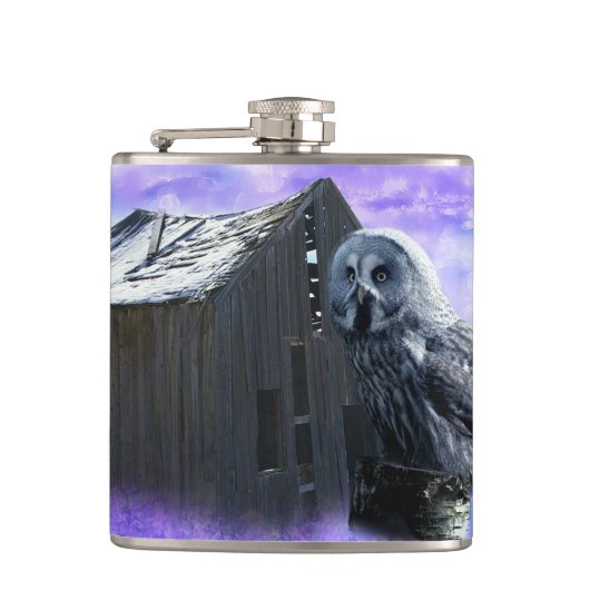 Owl Barn Shed Heupfles (Voorkant)