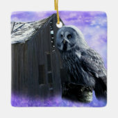 Owl Barn Shed Keramisch Ornament (Voorkant)