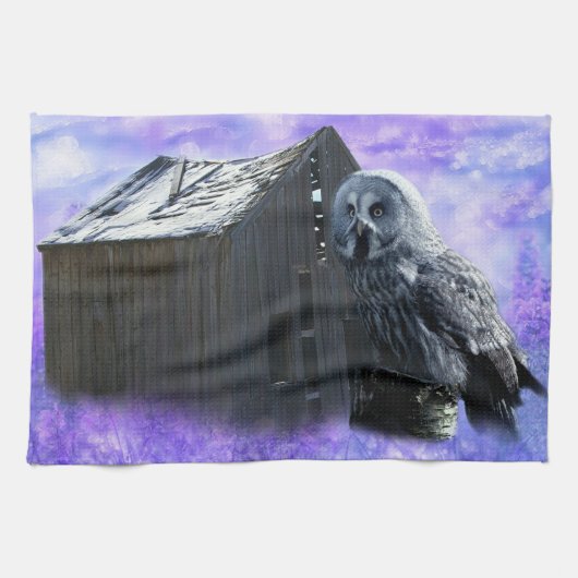 Owl Barn Shed Theedoek (Horizontaal)