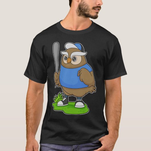 Owl Baseball Baseball T-shirt (Voorkant)
