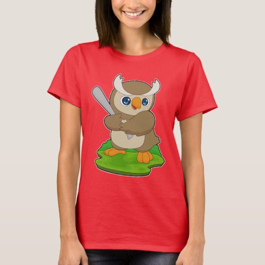Owl Baseball Baseball T-shirt (Voorkant)