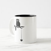 Owl-Bat-Spider Spooky Halloween Tweekleurige Koffiemok (Voorkant links)
