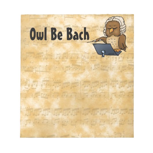 Owl be Bach Notitieblok (Voorkant)