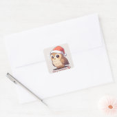 Owl Be Home for Christmas" Funny Santa Hat Sticker (Envelop)