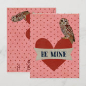 OWL BE MINE VALENTIJNS'S Briefkaart (Voorkant / Achterkant)