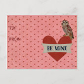 OWL BE MINE VALENTIJNS'S Briefkaart (Achterkant)