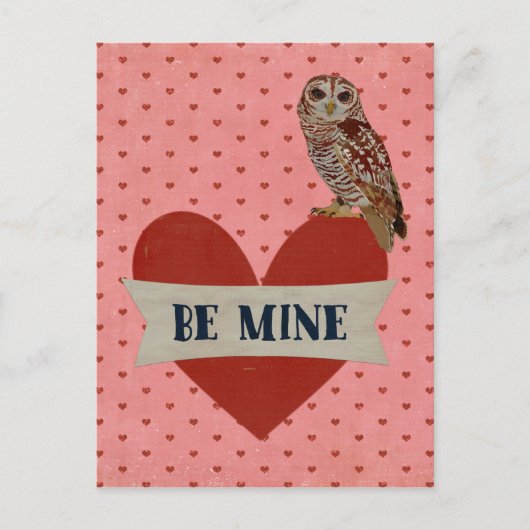 OWL BE MINE VALENTIJNS'S Briefkaart (Voorkant)