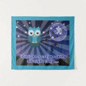 "Owl ben de hele nacht aan het knippen" Wandkleed (Voorkant (horizontaal))