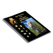 Owl Best Momma Ever Cartoon Foto Name Notitieboek (Rechterzijde)