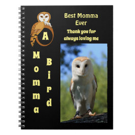 Owl Best Momma Ever Cartoon Foto Name Notitieboek
