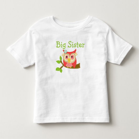 Owl Big Sister Kinder Shirts (Voorkant)