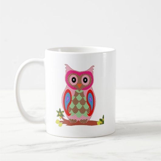 Owl Bird Art Koffiemok (Links)