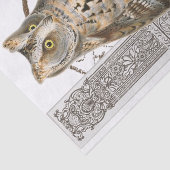  Owl Bird Brown ontkoppelingspunt Frans poststempe Tissuepapier (Detail)