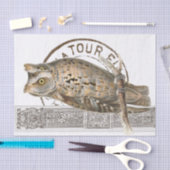  Owl Bird Brown ontkoppelingspunt Frans poststempe Tissuepapier (Craft)