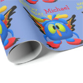 Owl Bird Combo Monster Character Cadeaupapier (Rol Hoek)