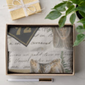 Owl Bird French Script Ephemera Decoupage Tissuepapier (Geschenk)