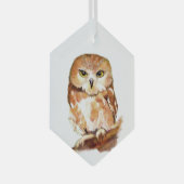Owl Bird met Attitude Wildlife Natuur Art Glas Ornament (Voorkant Rechts)