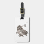 Owl Bird Winter Snowflakes Natuur Art Bagagelabel (Voorkant verticaal)