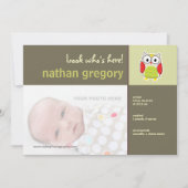 Owl Birth Announement Aankondiging (Voorkant)