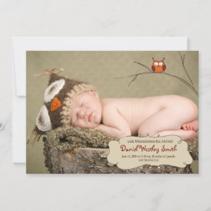 Owl Birth Announement Aankondiging