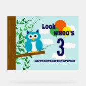 Owl Birthday Acryl Bord (Voorkant)