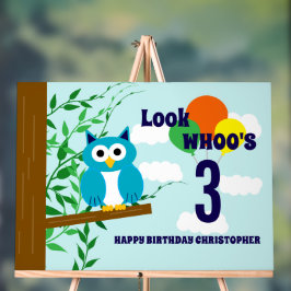 Owl Birthday Acryl Bord