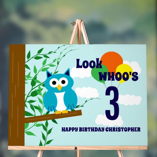 Owl Birthday Acryl Bord (Neutraal)