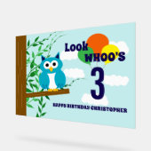 Owl Birthday Acryl Bord (Hoek)