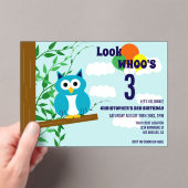 Owl Birthday Acryl Uitnodigingen (Insitu (Draagbaar))