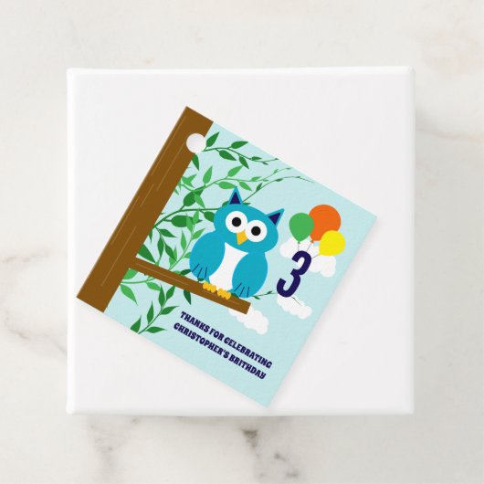 Owl Birthday Bedankjes Labels (In situ)
