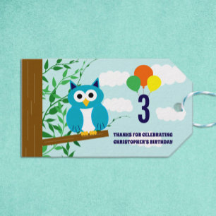 Owl Birthday Cadeaulabel